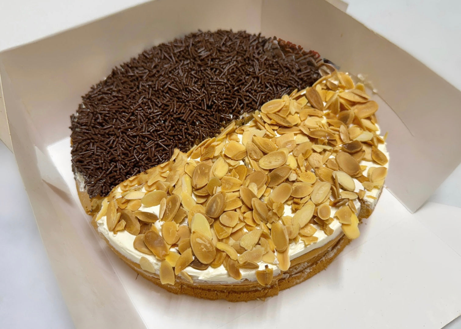 Almond-Choco Buttercream Sponge Cake (8”)